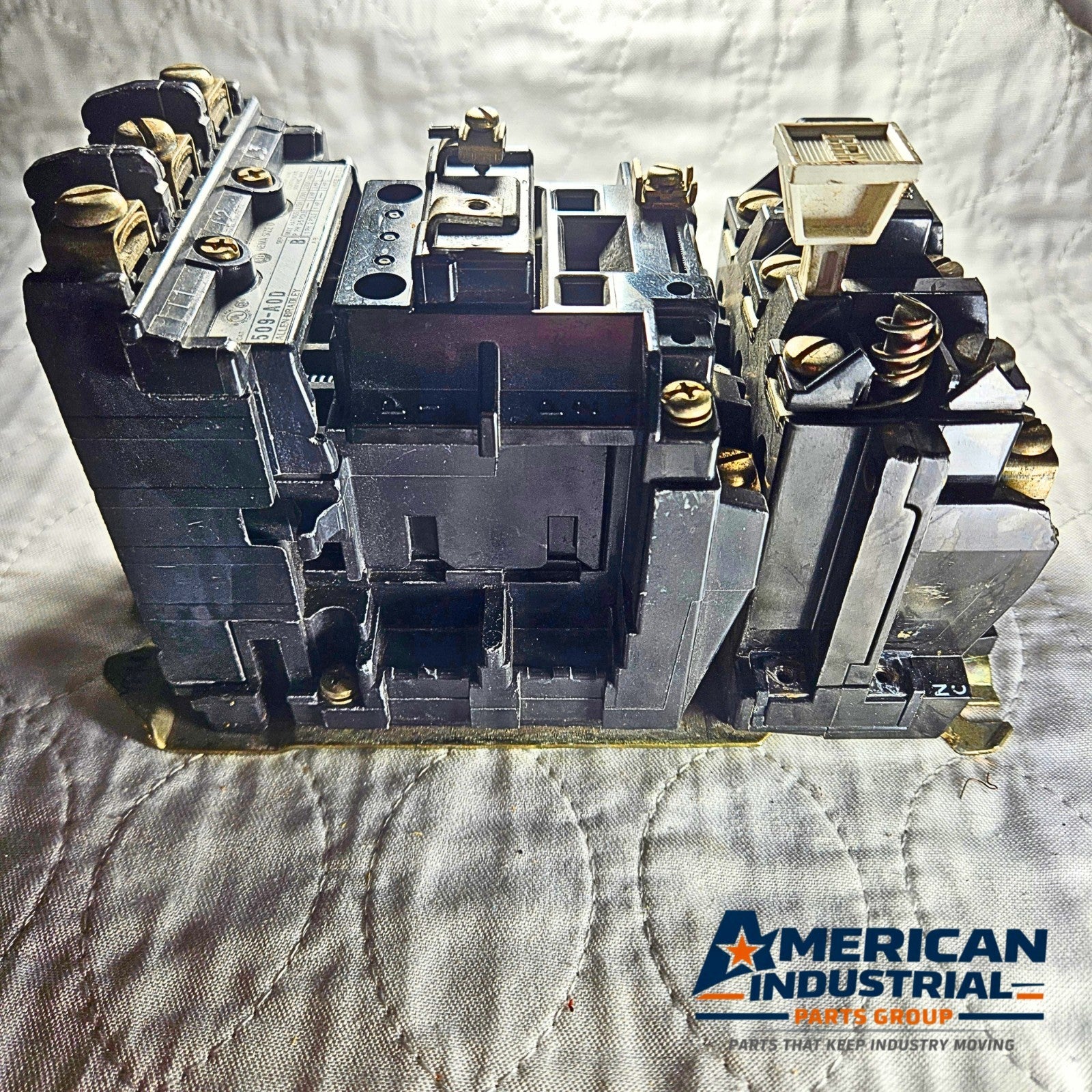 Allen-Bradley 509-A0D motor control starter for industrial electrical systems. American Industrial Parts Group.