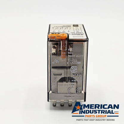 Allen-Bradley 700-HC24A1-3-4 general purpose relay side view, industrial automation MRO control panel relay. American Industrial Parts Group.