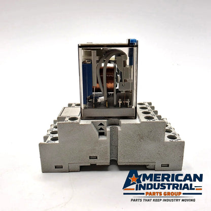 Allen-Bradley 700-HC24Z24-3-4 ice cube relay 24VDC 4PDT with 700-HN103 DIN rail socket for control panels from American Industrial Parts Group