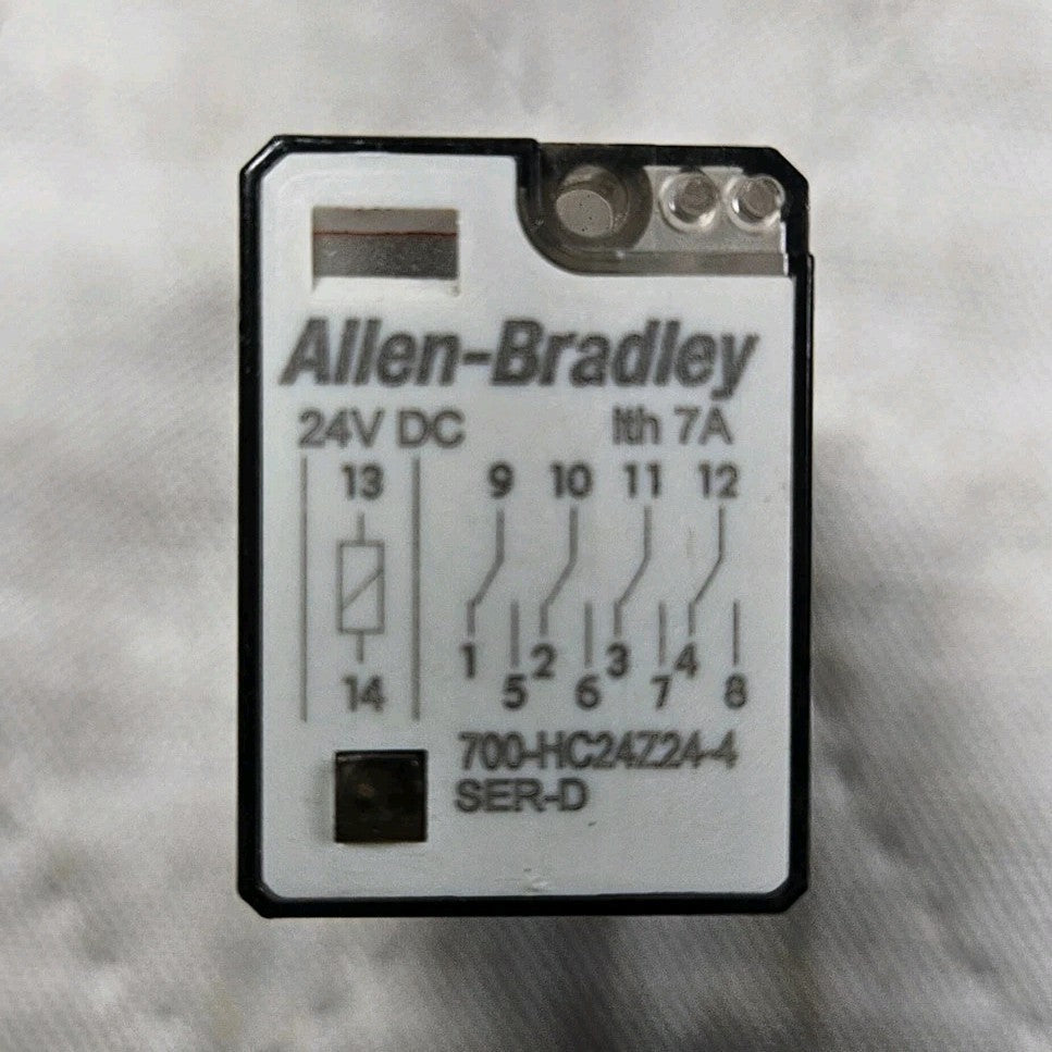 Allen-Bradley 700-HC24Z24-4 relay 24VDC 7A 4PDT plug-in for industrial control panels and automation systems