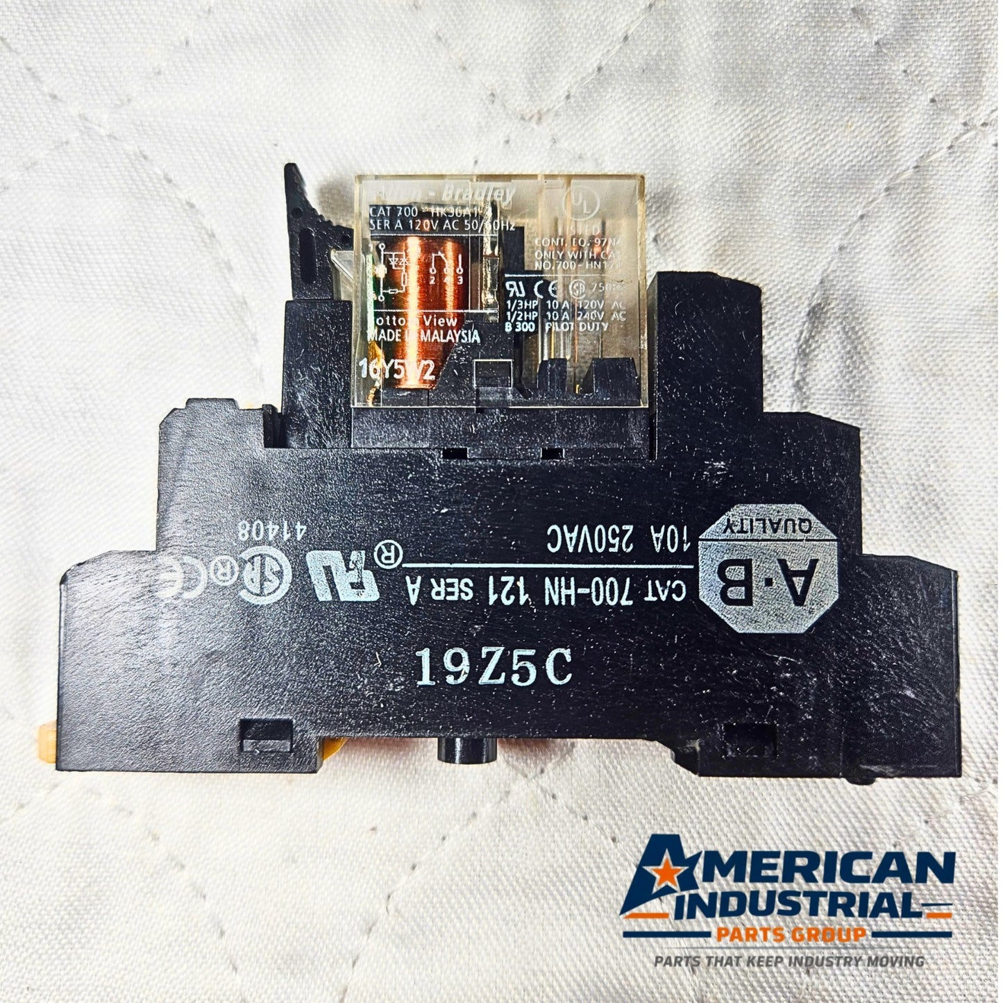 Allen-Bradley 700-HN121 relay with socket base 120VAC coil for industrial control panels and automation systems