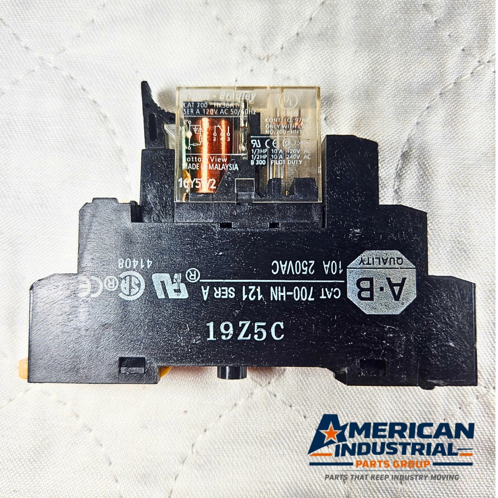 Allen-Bradley 700-HN121 relay with socket base 120VAC coil for industrial control panels and automation systems