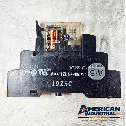 Allen-Bradley 700-HN121 relay with socket base 120VAC coil for industrial control panels and automation systems