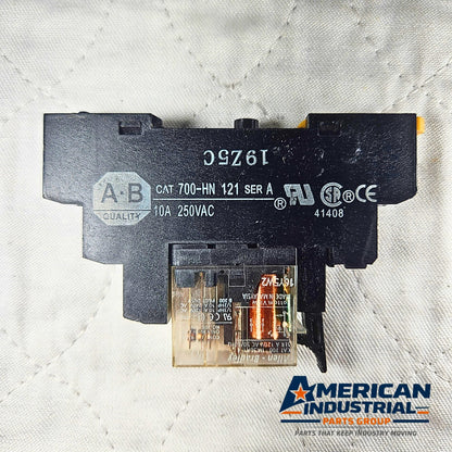 Allen-Bradley 700-HN121 relay with socket base 120VAC coil for industrial control panels and automation systems