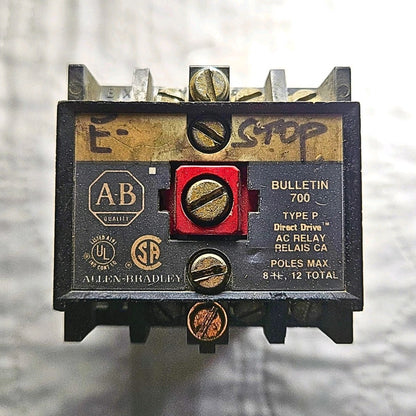 Allen-Bradley 700 Type P Control Relay industrial automation/MRO relay component. American Industrial Parts Group.