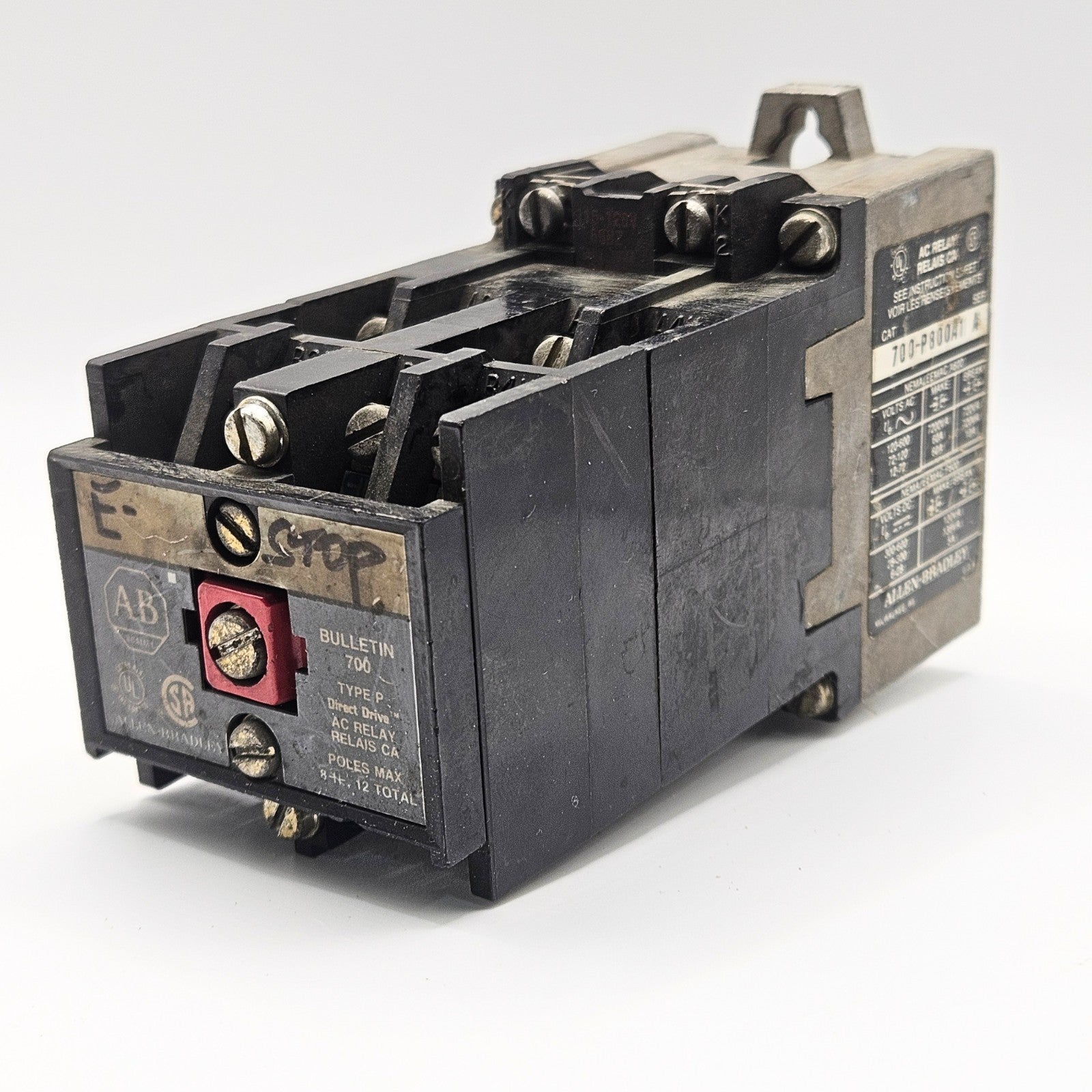 Allen-Bradley 700 Type P Control Relay industrial automation/MRO relay component. American Industrial Parts Group.