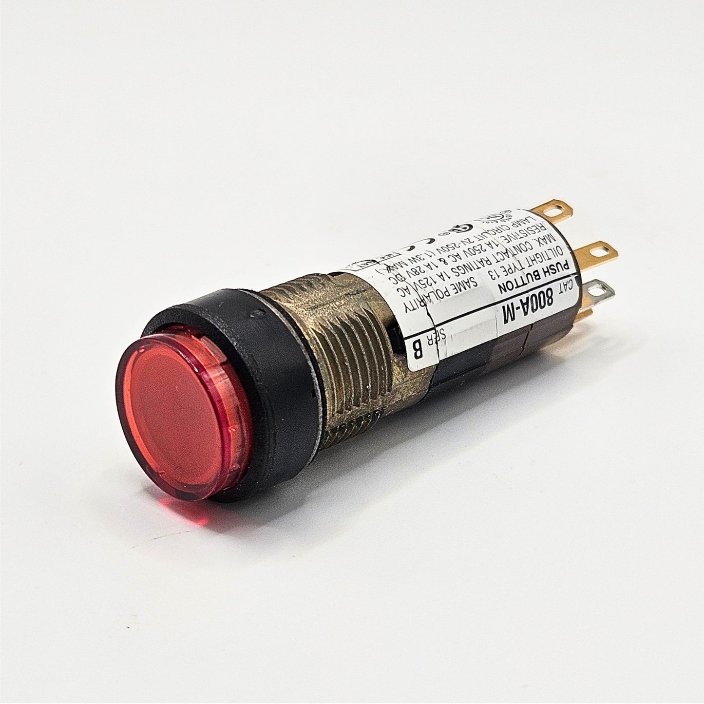 Allen-Bradley 800A-M Series B red illuminated push button switch 16mm for industrial control panels and motor control