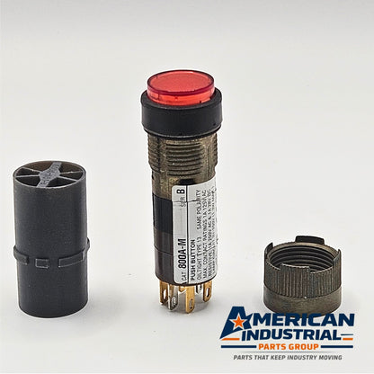 Allen-Bradley 800A-M Series B red illuminated push button switch 16mm for industrial control panels and motor control