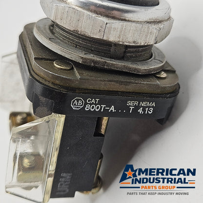 Allen-Bradley 800T-A Series T 30mm black flush momentary push button NEMA 4/13 for industrial control panels