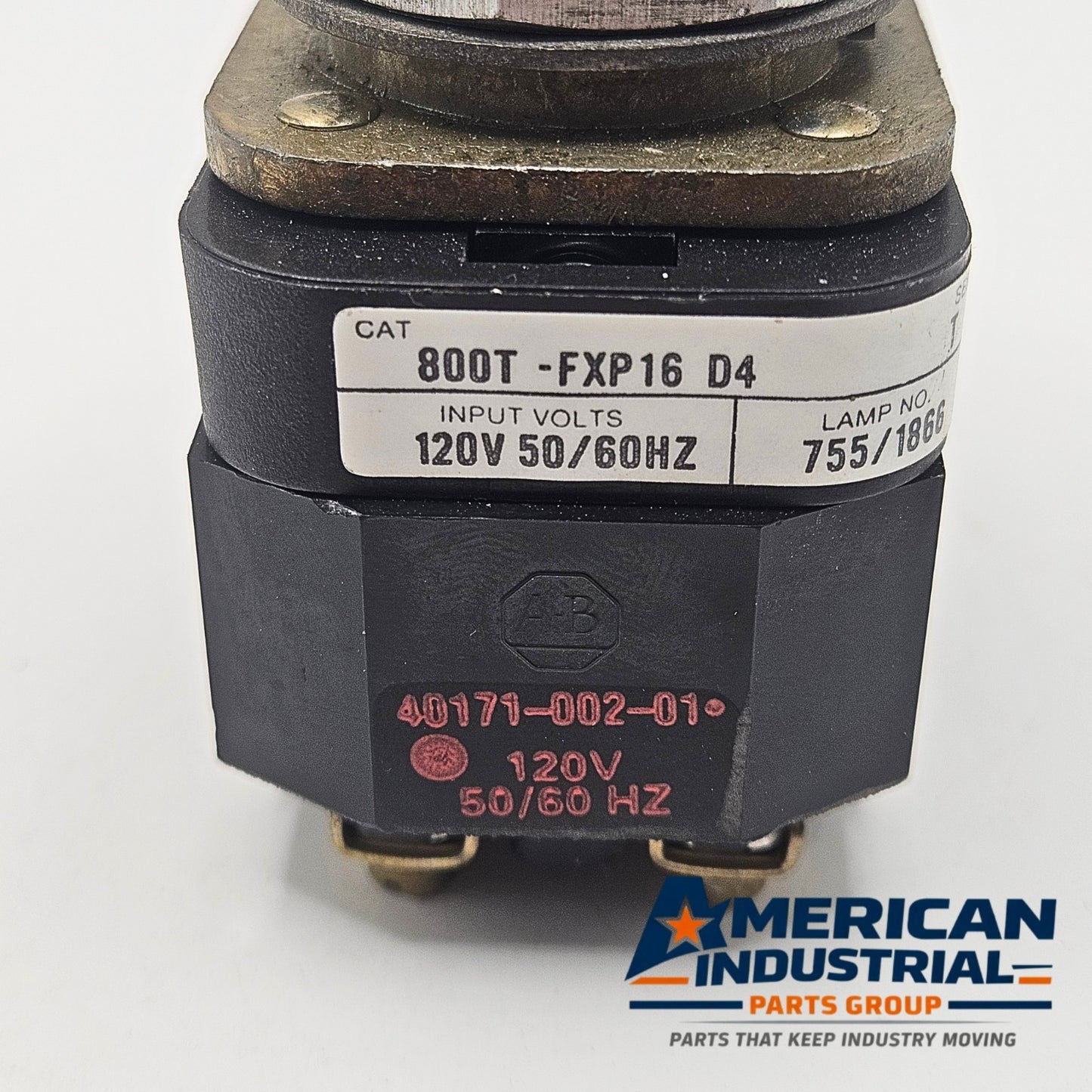 Allen-Bradley 800T-FXP16D4 red illuminated mushroom push-pull push button for industrial control panels and motor control systems