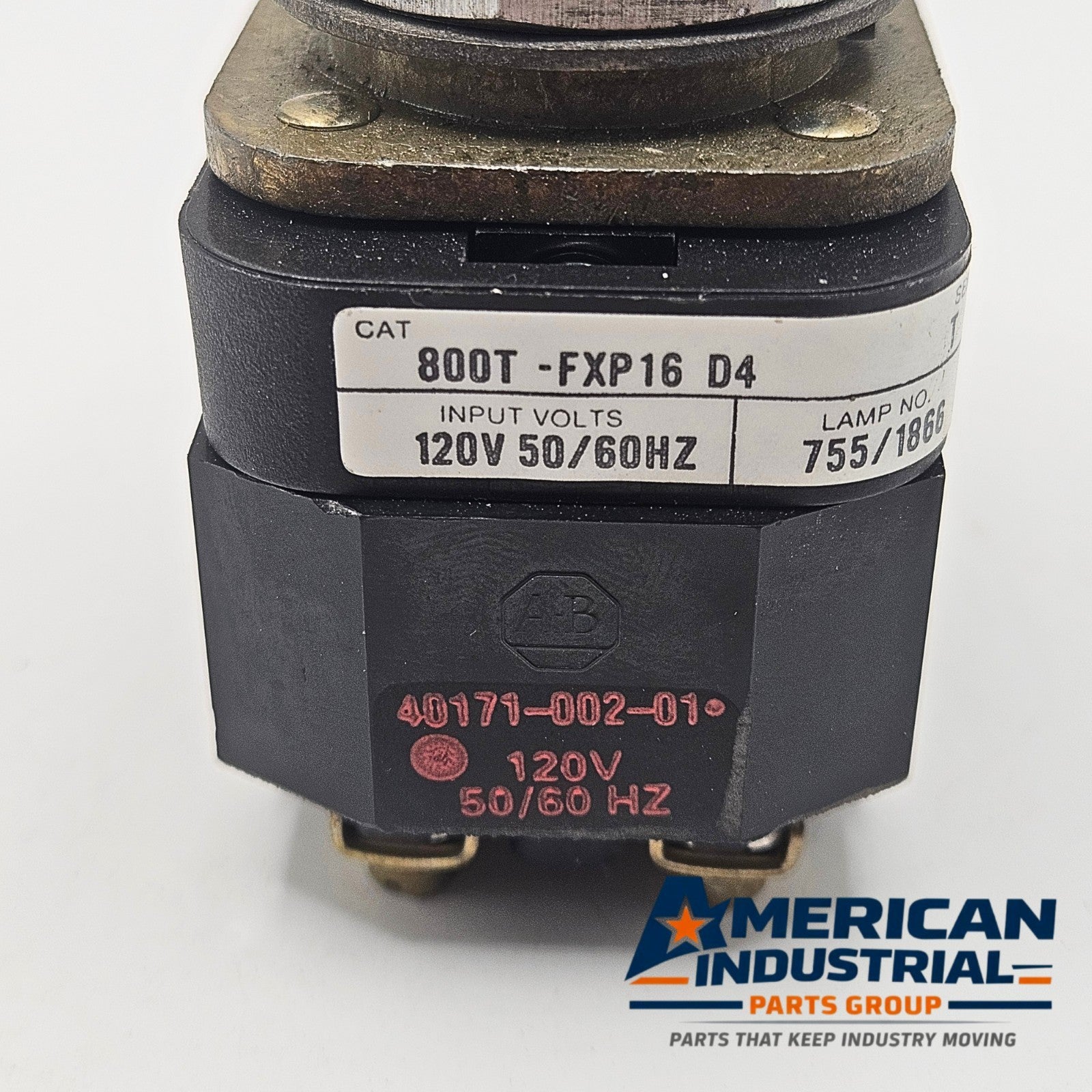 Allen-Bradley 800T-FXP16D4 red illuminated mushroom push-pull push button for industrial control panels and motor control systems