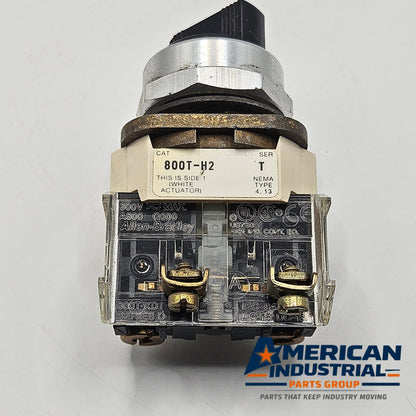 Allen-Bradley 800T-H2 Series T 30mm 2-position selector switch for industrial control panel operation