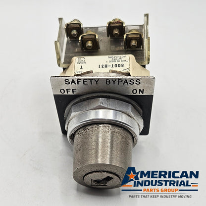 Allen-Bradley 800T-H31 30mm 2-position keyed selector switch NEMA 4/13 for industrial control panel operation