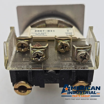 Allen-Bradley 800T-H31 30mm 2-position keyed selector switch NEMA 4/13 for industrial control panel operation