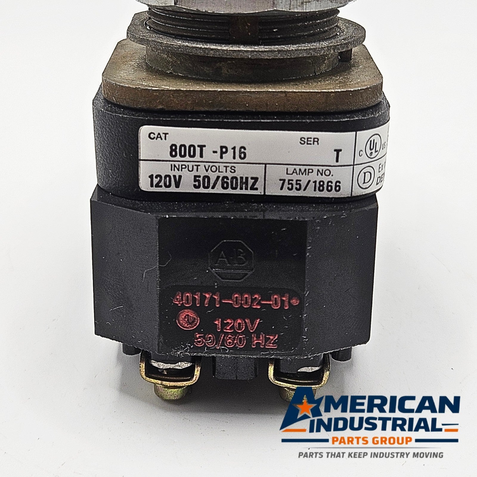Allen-Bradley 800T-P16 Series T 30mm pilot light 120V white lens for industrial control panels and machine indication