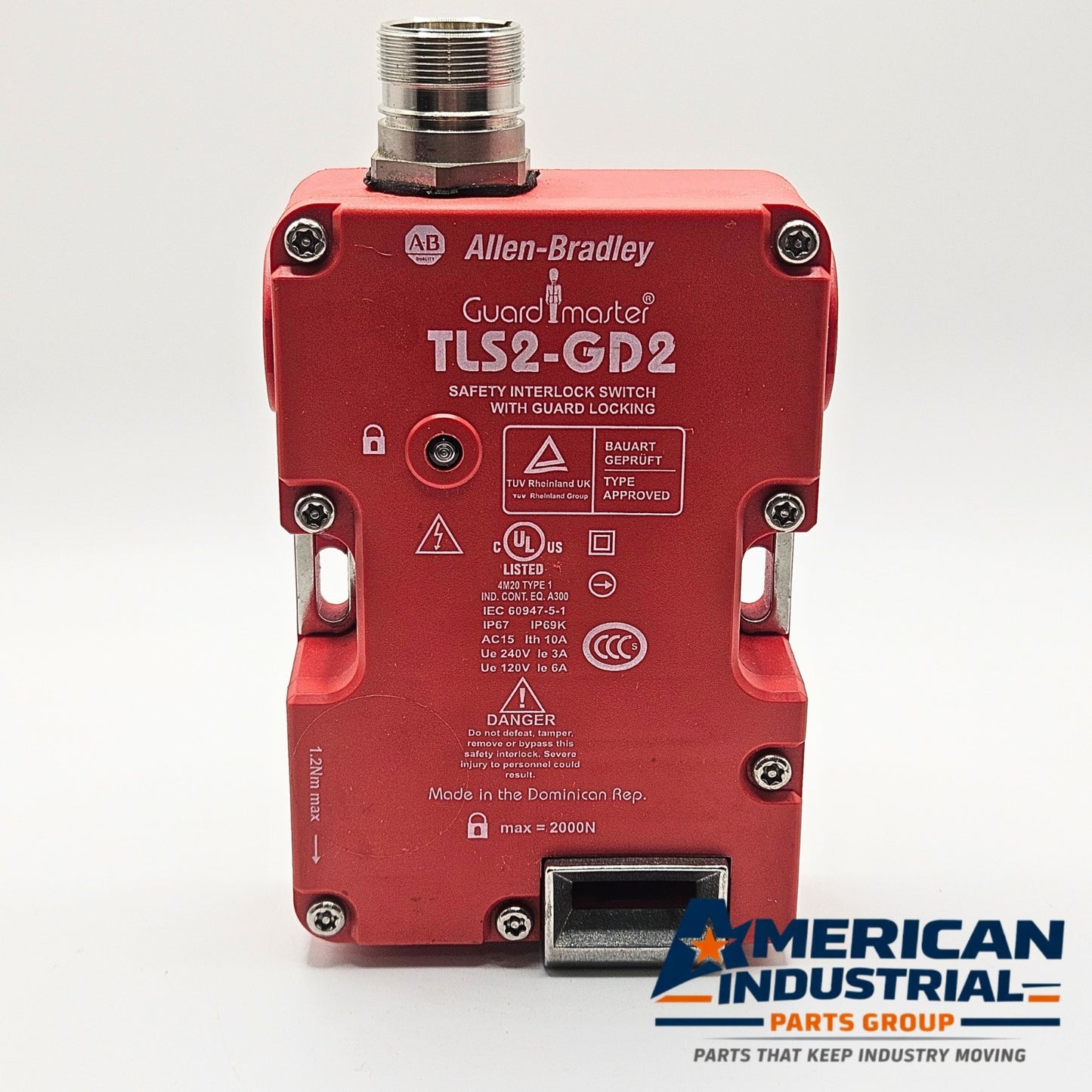 Allen-Bradley TLS2-GD2 Guardmaster safety interlock switch with guard locking actuator for machine safety systems