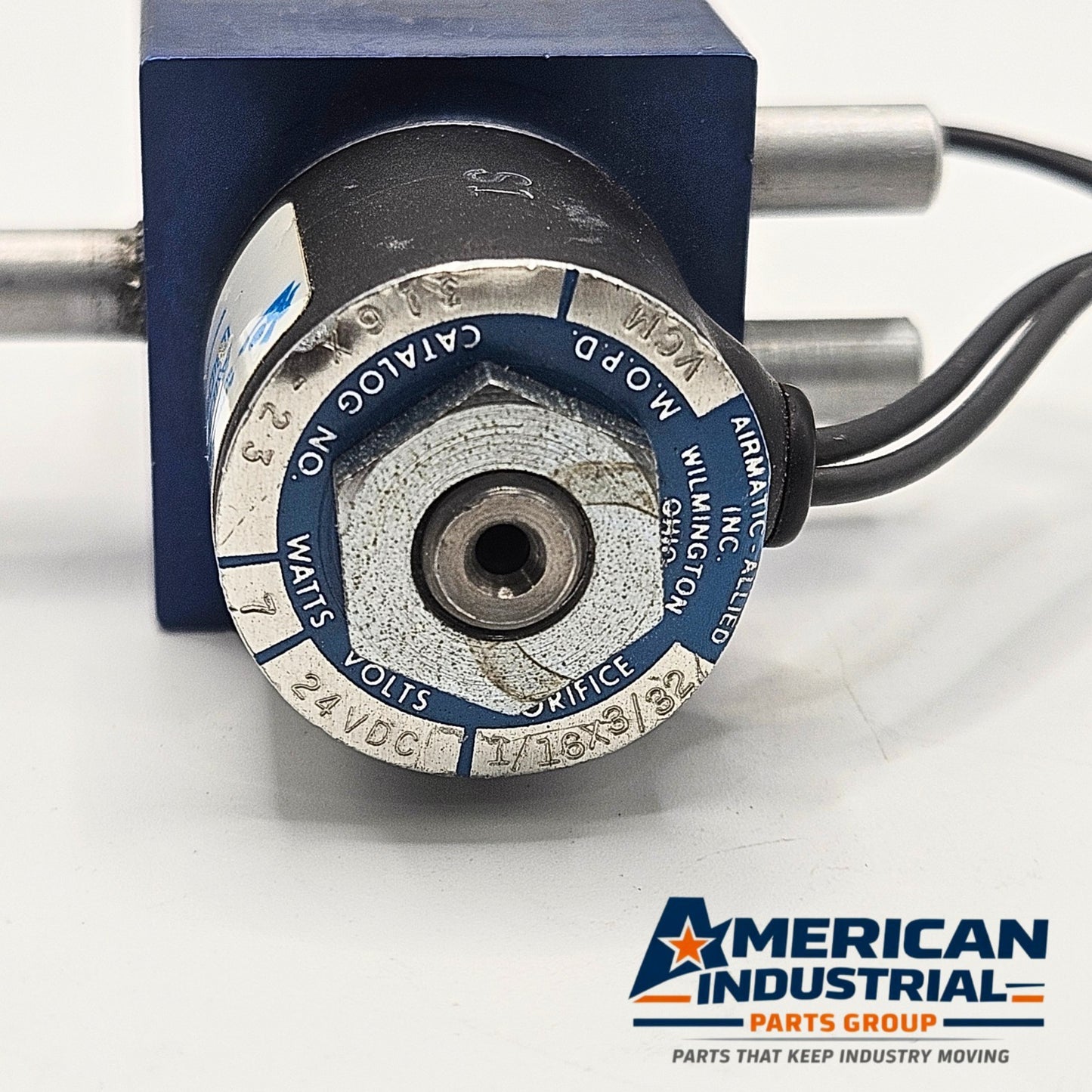 Allied Airmatic 24VDC solenoid valve for industrial automation and MRO applications. American Industrial Parts Group.