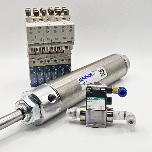 Pneumatic cylinder, manifold, and solenoid valve assembly offered by American Industrial Parts Group