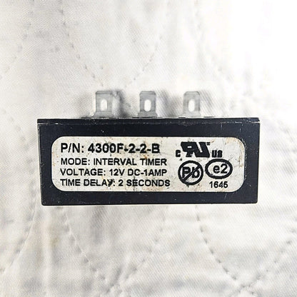 Artisan Controls 4300F-2-2-B interval timer 12VDC 1A 2-second delay for industrial control panels and automation systems