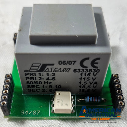 Asgard 6333830 transformer module PCB 115V 18.5V dual output for industrial control panels and automation systems