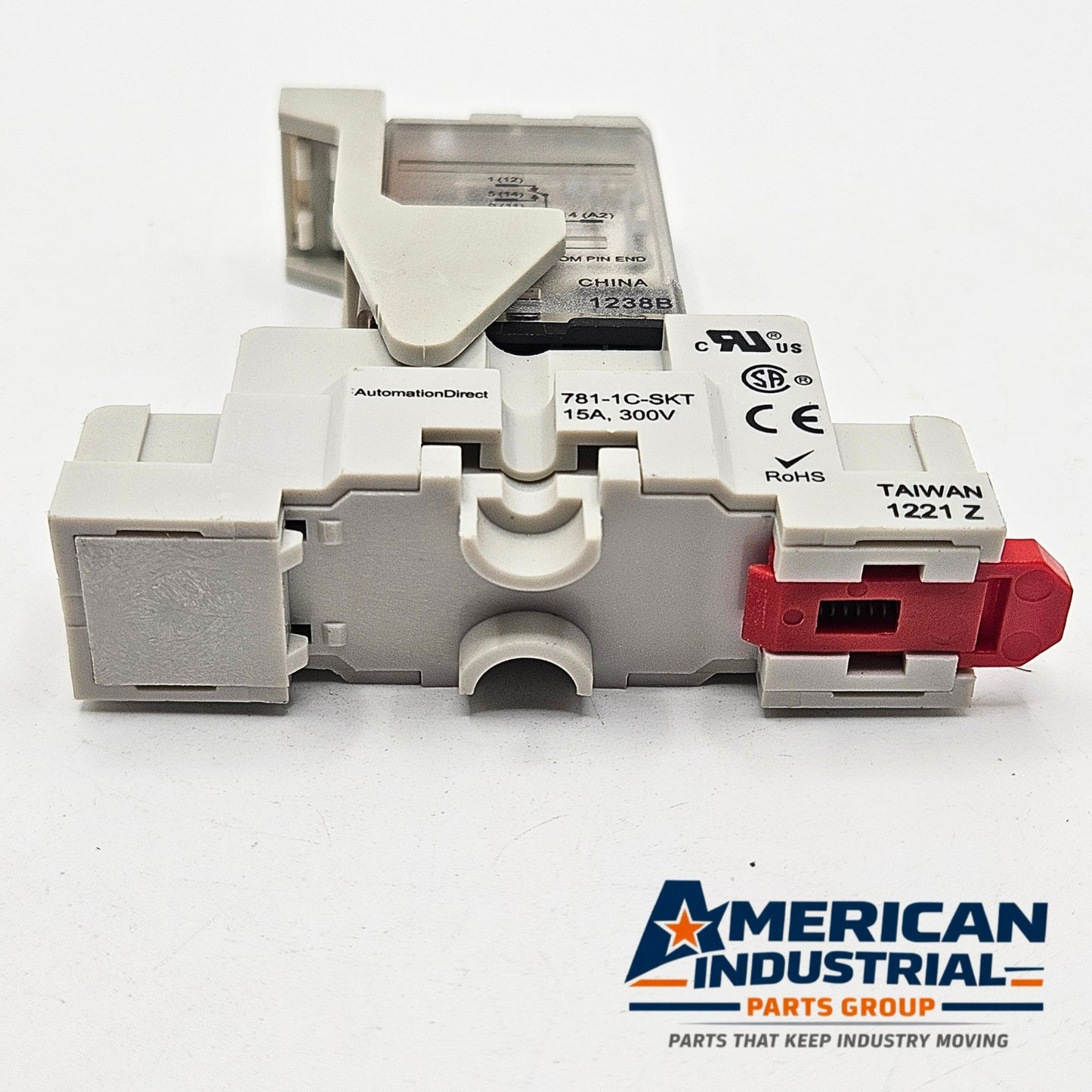 AutomationDirect 781-1C-24D relay with 781-1C-SKT socket 24VDC 15A for industrial control panels and automation systems
