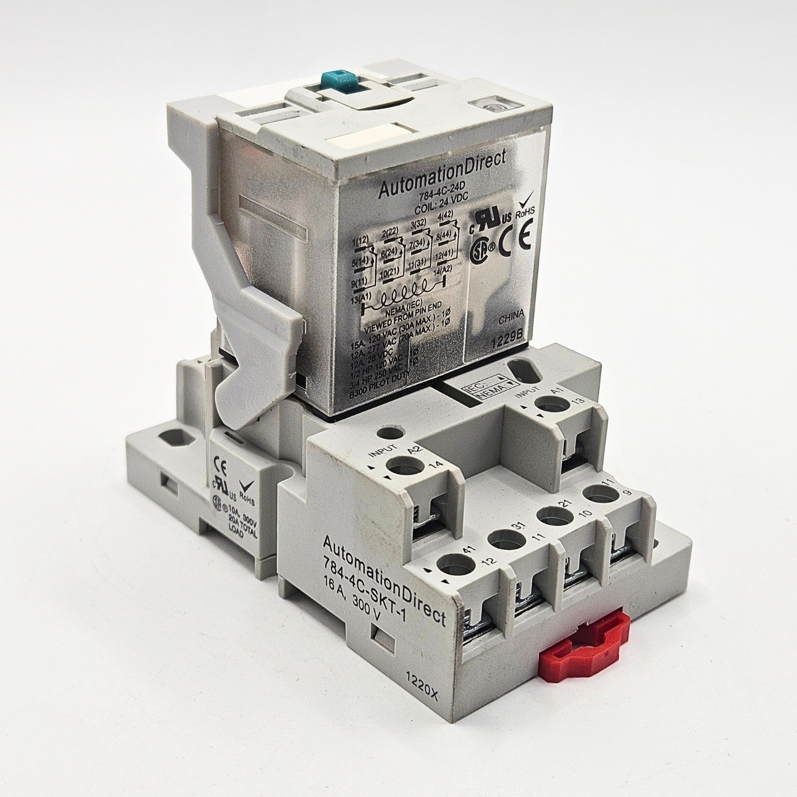 AutomationDirect 784-4C-24D 4PDT relay with 784-4C-SKT-1 socket 24VDC for industrial control panels and automation systems