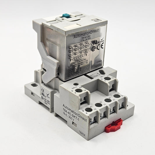 AutomationDirect 784-4C-24D 4PDT relay with 784-4C-SKT-1 socket 24VDC for industrial control panels and automation systems