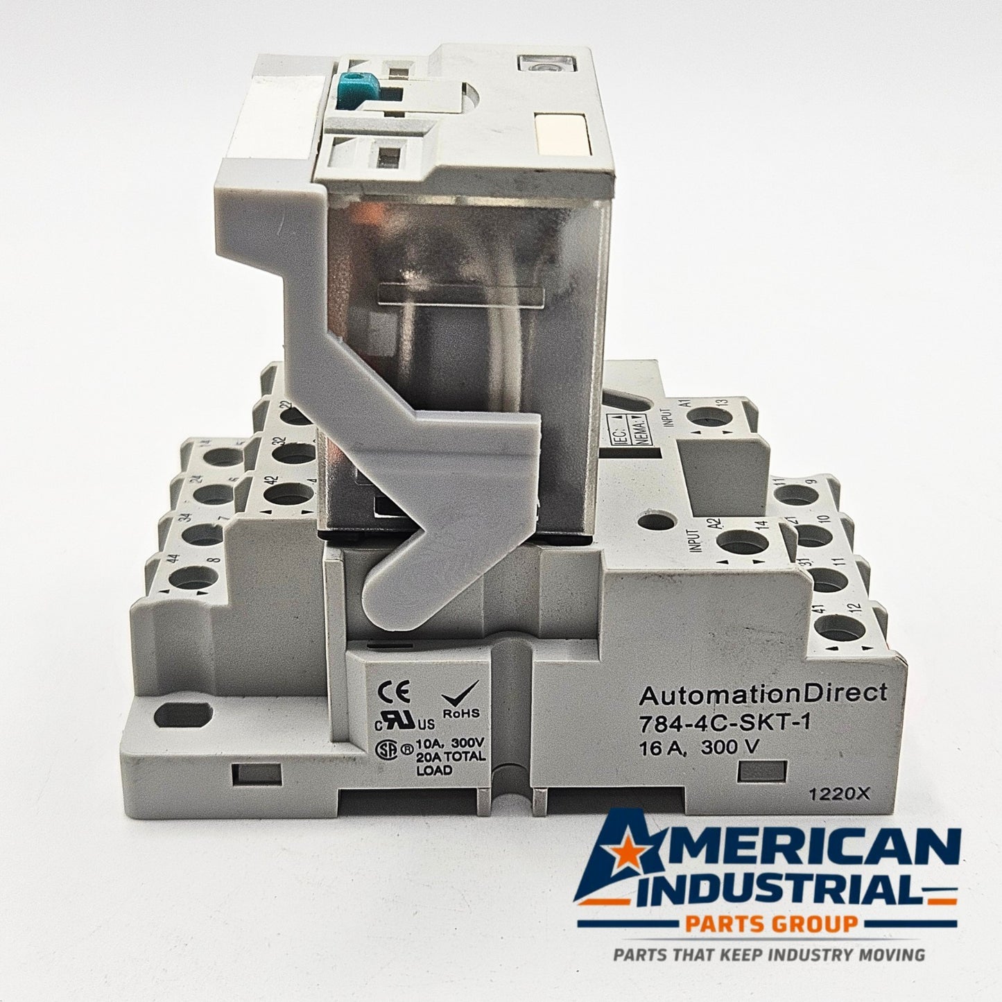 AutomationDirect 784-4C-24D 4PDT relay with 784-4C-SKT-1 socket 24VDC for industrial control panels and automation systems