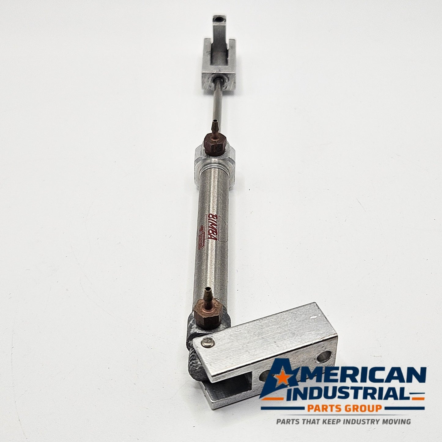Bimba 0071.5-DXP pneumatic cylinder port view for industrial automation and MRO air system applications. American Industrial Parts Group.
