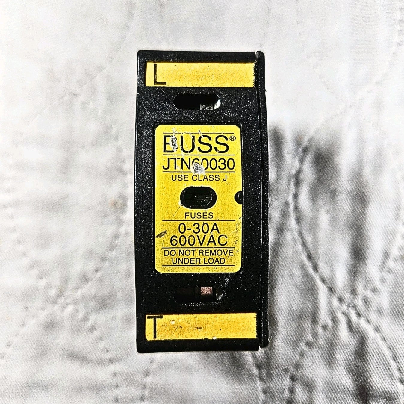 Bussmann JTN60030 Class J fuse holder 30A 600VAC DIN rail for industrial electrical panels and MRO applications