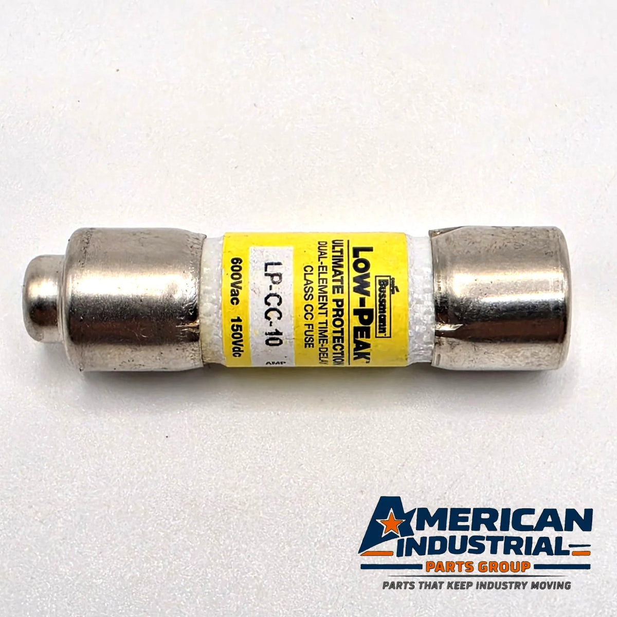 Bussmann LP-CC-10 Low-Peak 10A 600VAC Class CC time-delay fuse for control transformer and motor circuit protection from American Industrial Parts Group