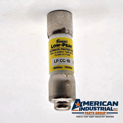Bussmann LP-CC-10 Low-Peak 10A 600VAC Class CC time-delay fuse for control transformer and motor circuit protection from American Industrial Parts Group