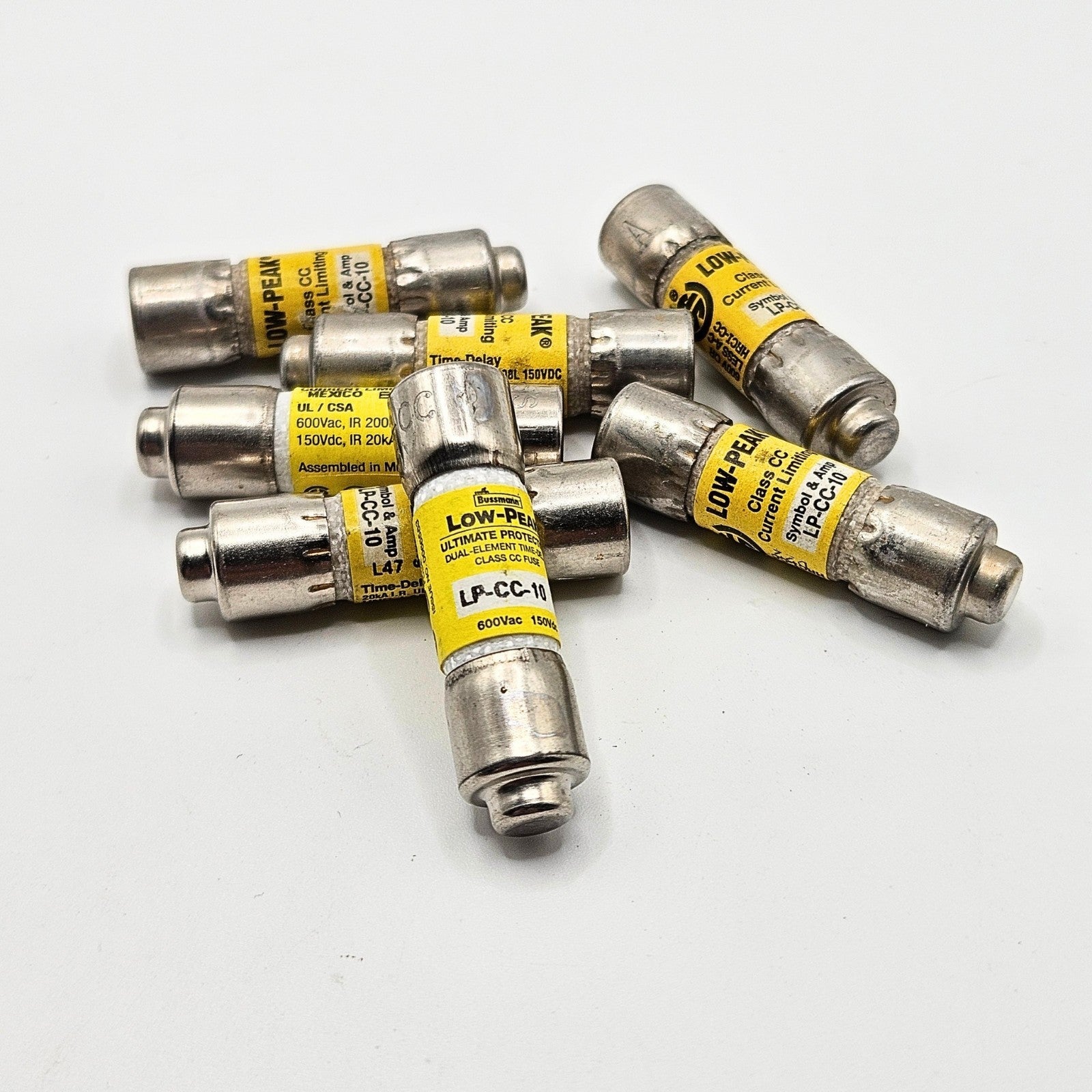 Bussmann LP-CC-10 10A 600VAC Class CC dual-element time-delay fuse for industrial circuit protection