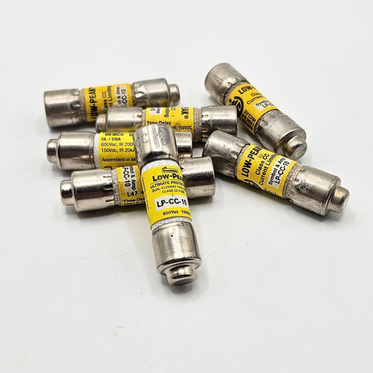 Bussmann LP-CC-10 10A 600VAC Class CC dual-element time-delay fuse for industrial circuit protection