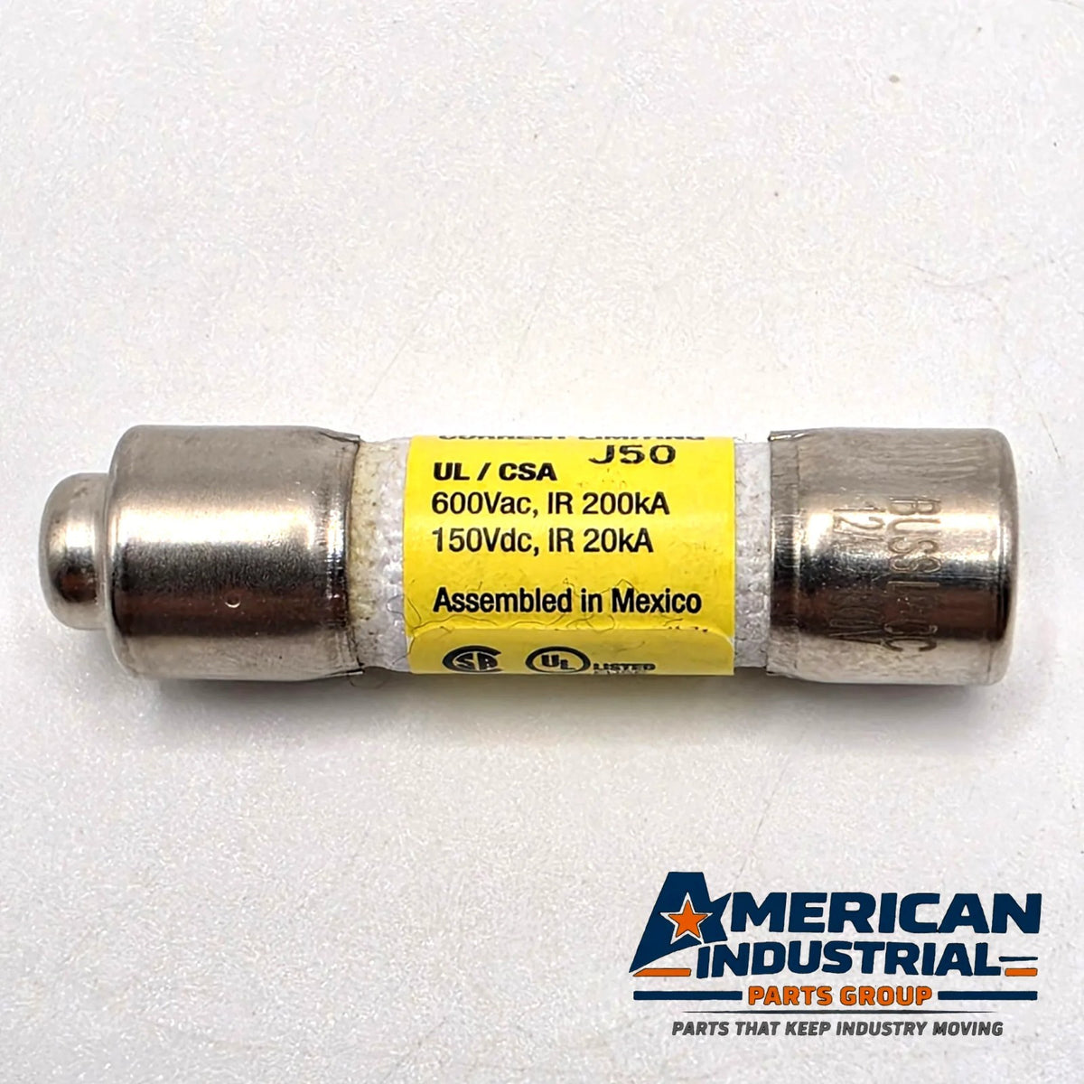 Bussmann LP-CC-12 Low-Peak 12A 600VAC Class CC time-delay fuse for control transformer and motor circuit protection from American Industrial Parts Group