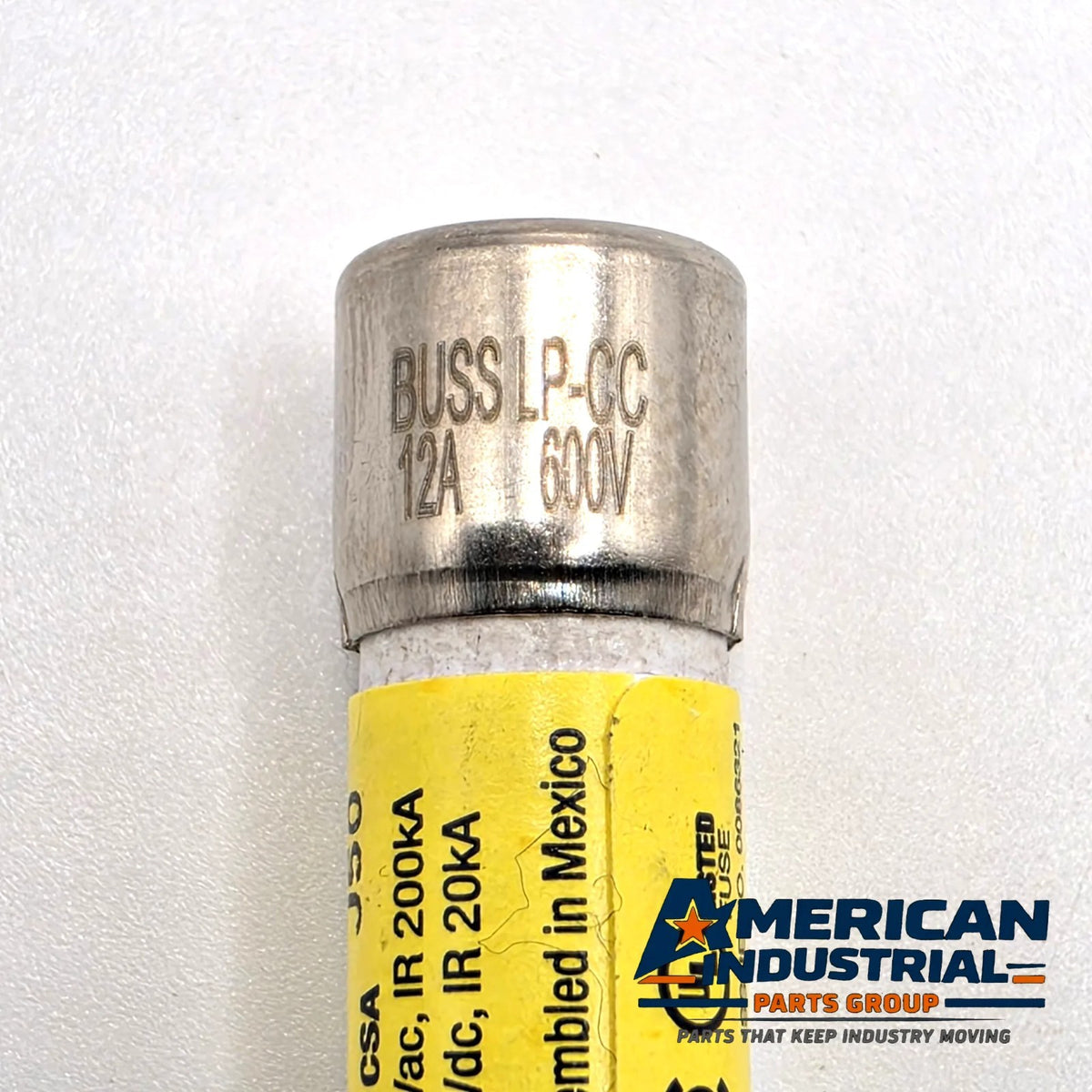 Bussmann LP-CC-12 Low-Peak 12A 600VAC Class CC time-delay fuse for control transformer and motor circuit protection from American Industrial Parts Group