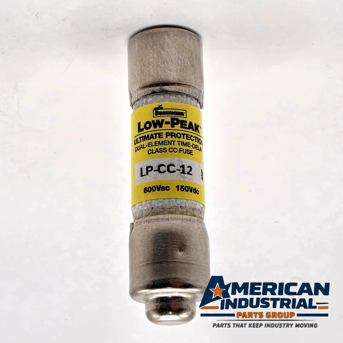 Bussmann LP-CC-12 Low-Peak 12A 600VAC Class CC time-delay fuse for control transformer and motor circuit protection from American Industrial Parts Group