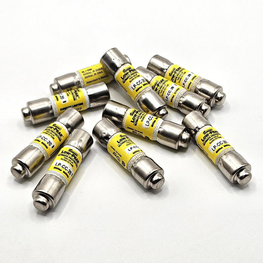 Bussmann LP-CC-20 20A 600VAC Class CC dual-element time-delay fuse for industrial circuit protection