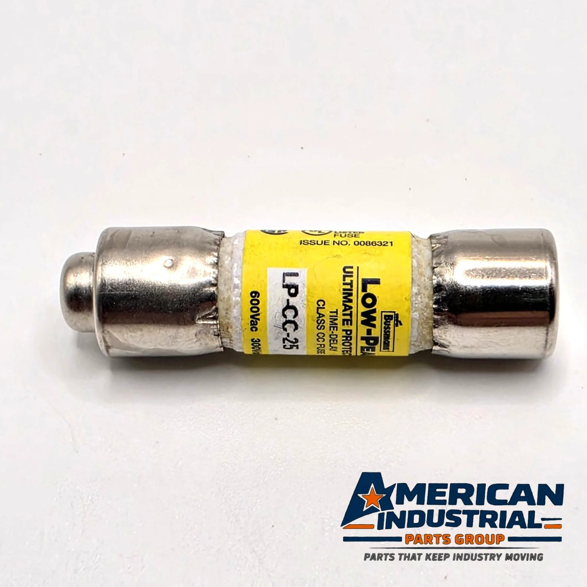 Bussmann LP-CC-25 Low-Peak 25A 600VAC Class CC time-delay fuse for control transformer and motor circuit protection from American Industrial Parts Group