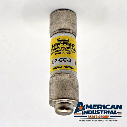 Bussmann LP-CC-3 Low-Peak 3A 600VAC Class CC time-delay fuse for control transformer and motor circuit protection from American Industrial Parts Group