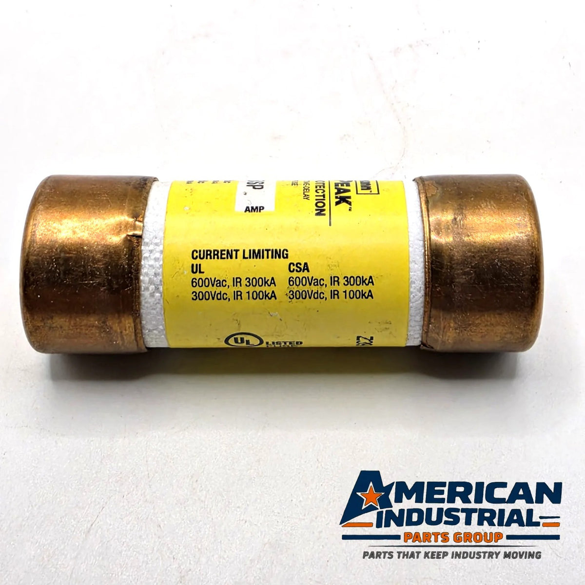 Bussmann LPJ-15SP Low-Peak 15A 600V Class J time-delay fuse for motor circuit and branch protection from American Industrial Parts Group