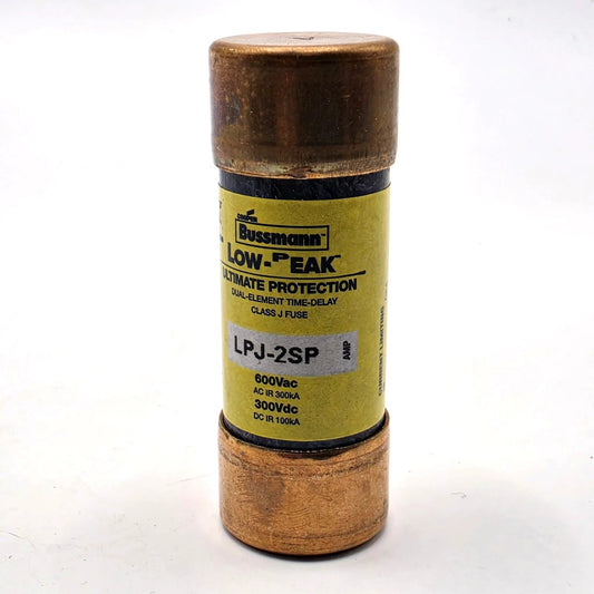 Bussmann LPJ-2SP Low-Peak 2A 600V Class J time-delay fuse for motor circuit and control transformer protection from American Industrial Parts Group