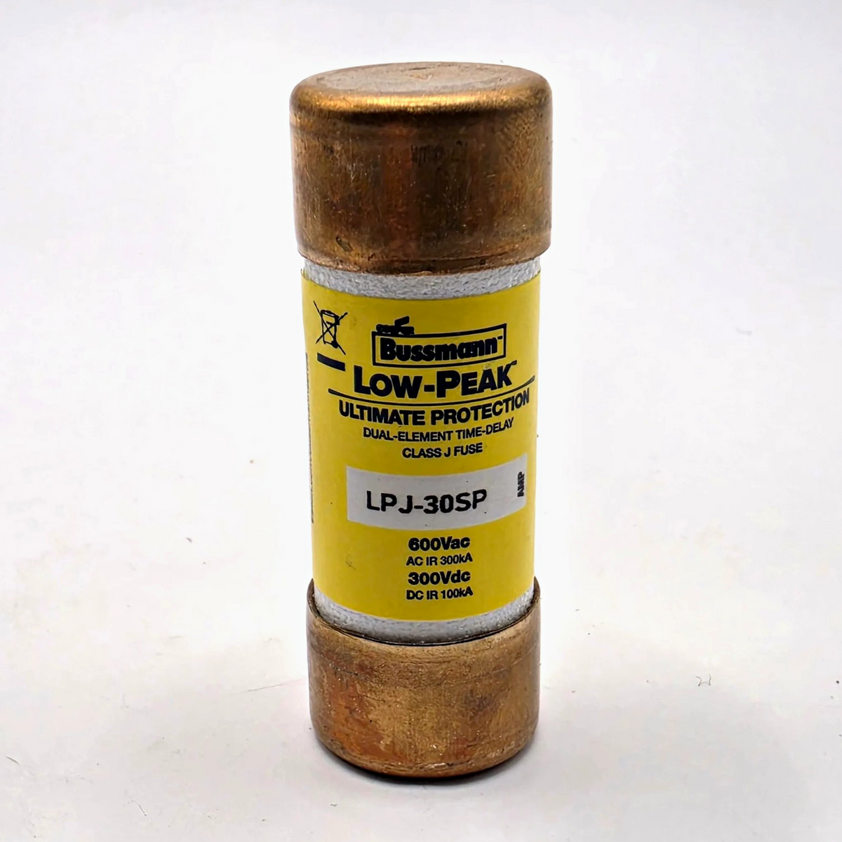 Bussmann LPJ-30SP Low-Peak 30A 600V Class J time-delay fuse for motor circuit and feeder protection from American Industrial Parts Group
