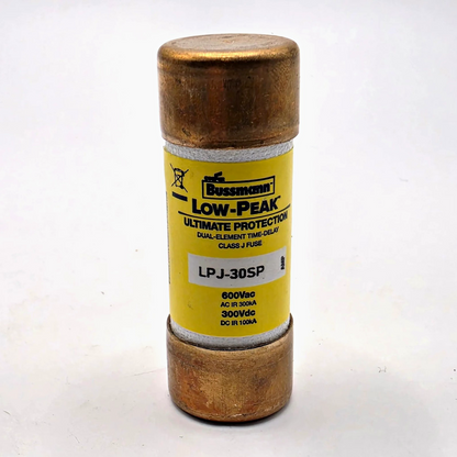 Bussmann LPJ-30SP Low-Peak 30A 600V Class J time-delay fuse for motor circuit and feeder protection from American Industrial Parts Group