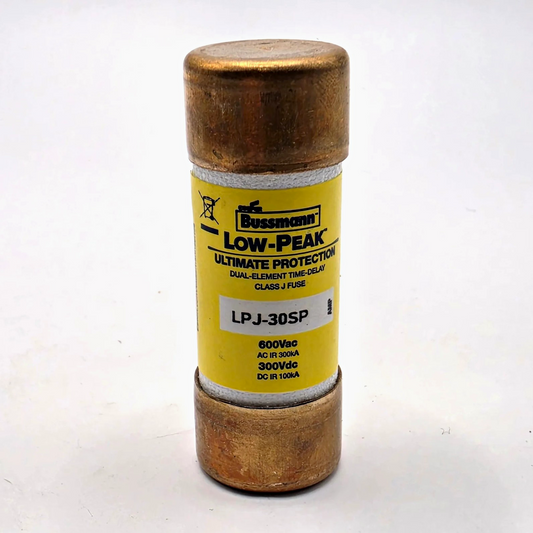 Bussmann LPJ-30SP Low-Peak 30A 600V Class J time-delay fuse for motor circuit and feeder protection from American Industrial Parts Group