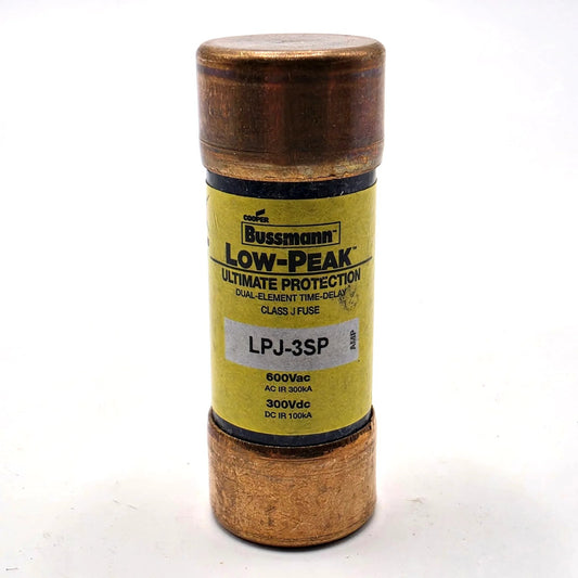 Bussmann LPJ-3SP Low-Peak 3A 600V Class J time-delay fuse for motor circuit and control transformer protection from American Industrial Parts Group