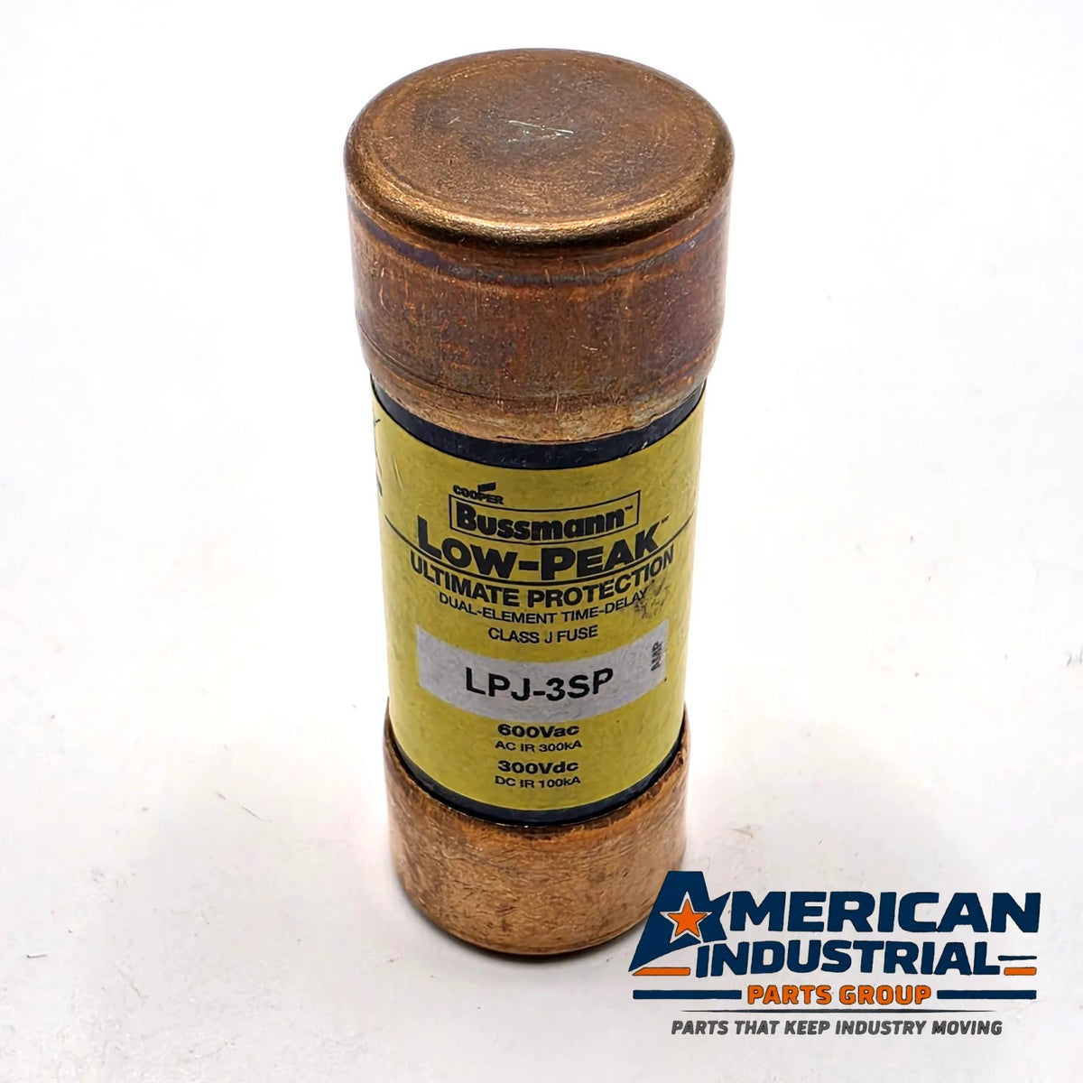 Bussmann LPJ-3SP Low-Peak 3A 600V Class J time-delay fuse for motor circuit and control transformer protection from American Industrial Parts Group