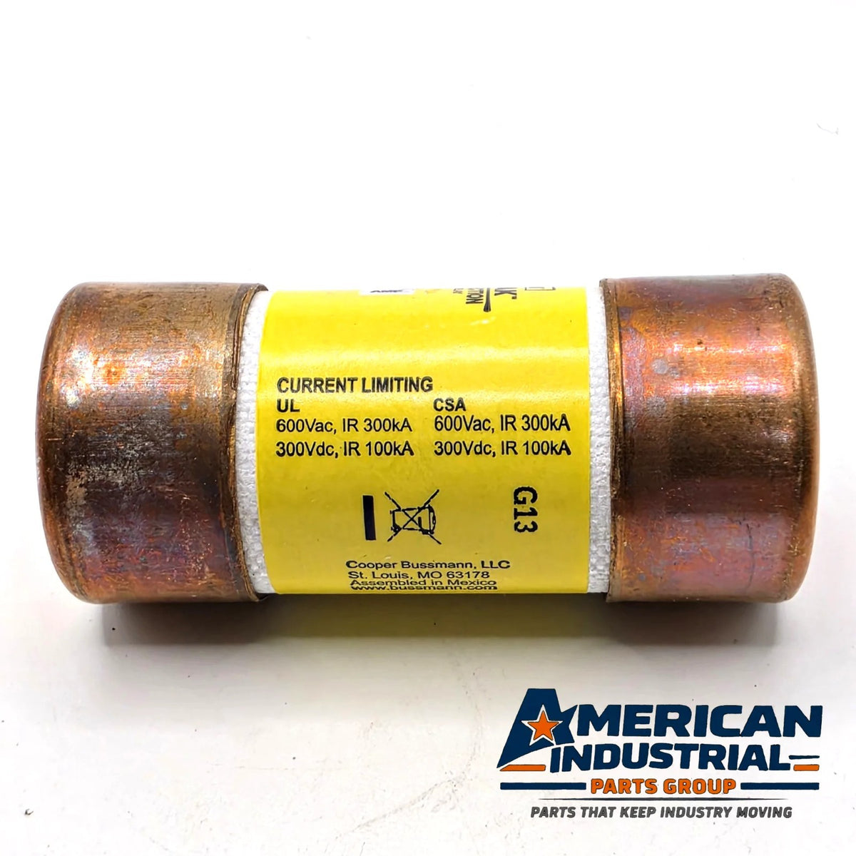 Bussmann LPJ-40SP Low-Peak 40A 600V Class J time-delay fuse for motor circuit and feeder protection from American Industrial Parts Group