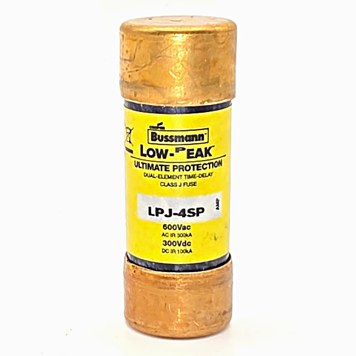Bussmann LPJ-4SP Low-Peak 4A 600V Class J time-delay fuse for motor circuit and control transformer protection from American Industrial Parts Group