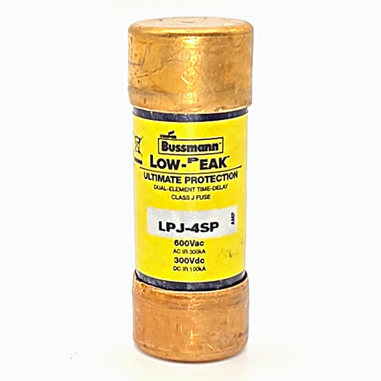 Bussmann LPJ-4SP Low-Peak 4A 600V Class J time-delay fuse for motor circuit and control transformer protection from American Industrial Parts Group